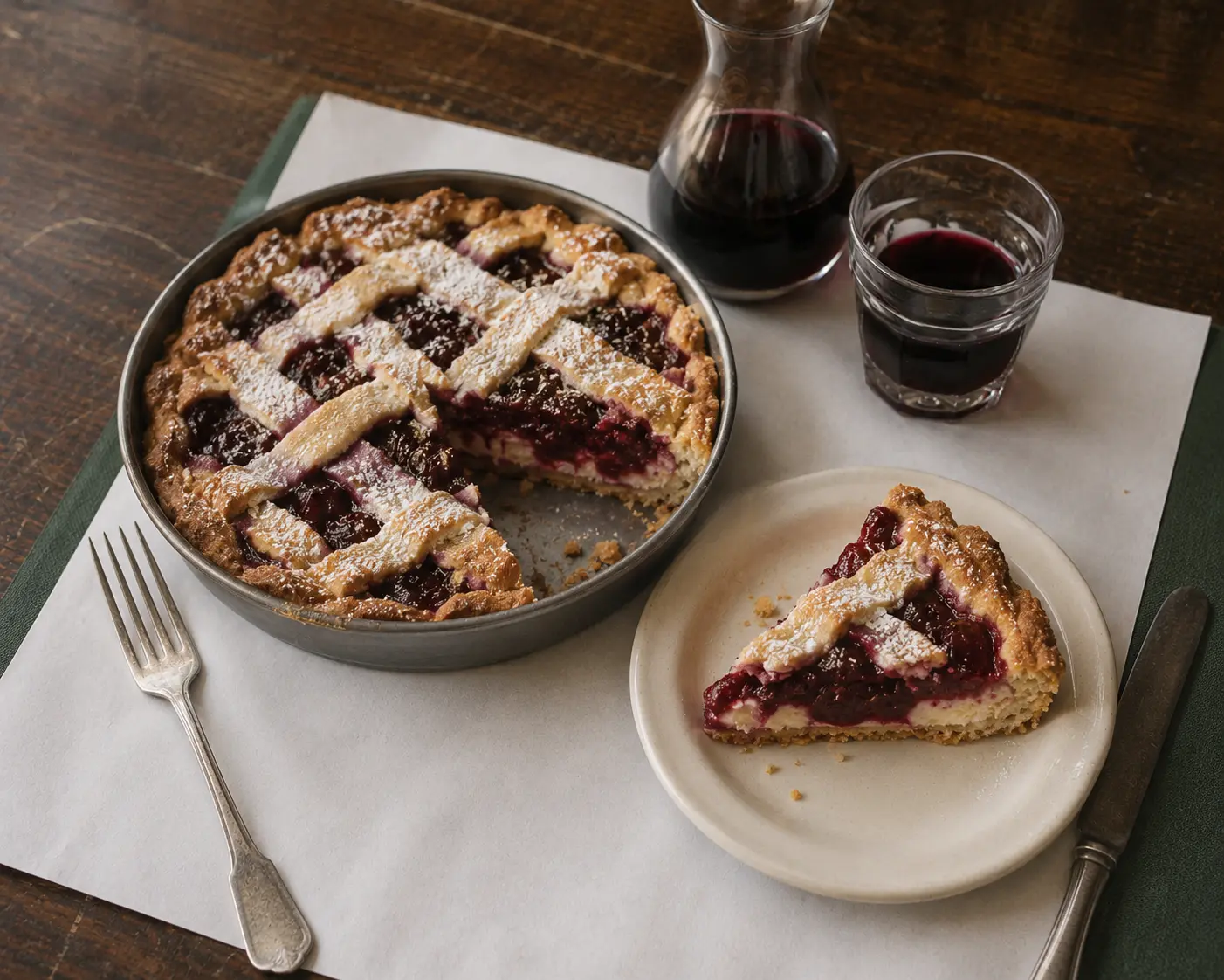 Crostata di ricotta e visciole, fatta la mattina